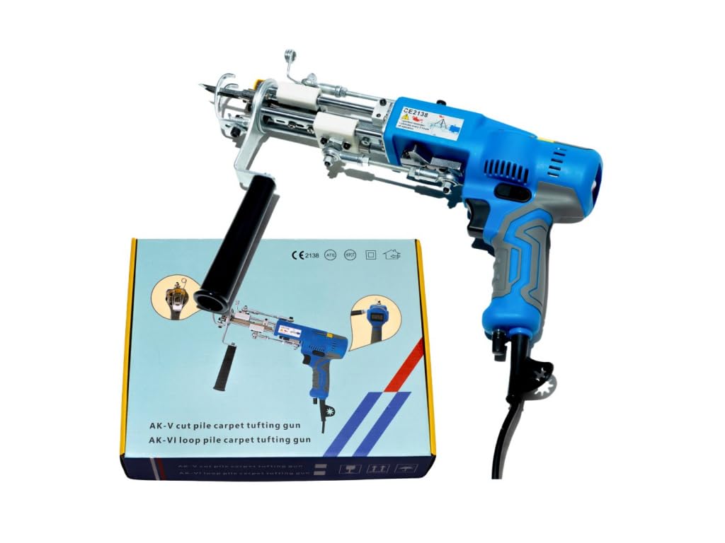 AK-V Electric Tufting Gun for Rug Making | Portable Carpet Weaving Machine Cut Pile Tufting Tool for DIY Rugs, Embroidery & Textile Craft