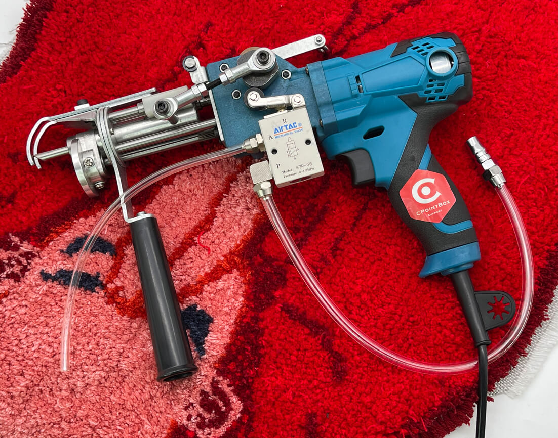 Portable Electric Rug Tufting Gun Kit | Carpet Weaving Machine with Multiple Loop Pile Heads, Adapter & Accessories