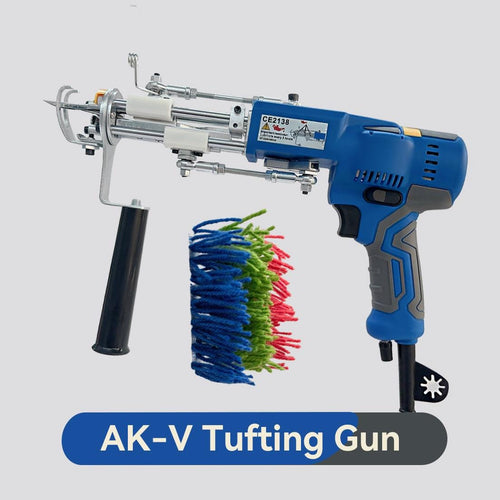 AK-V Electric Tufting Gun for Rug Making | Portable Carpet Weaving Machine Cut Pile Tufting Tool for DIY Rugs, Embroidery & Textile Craft