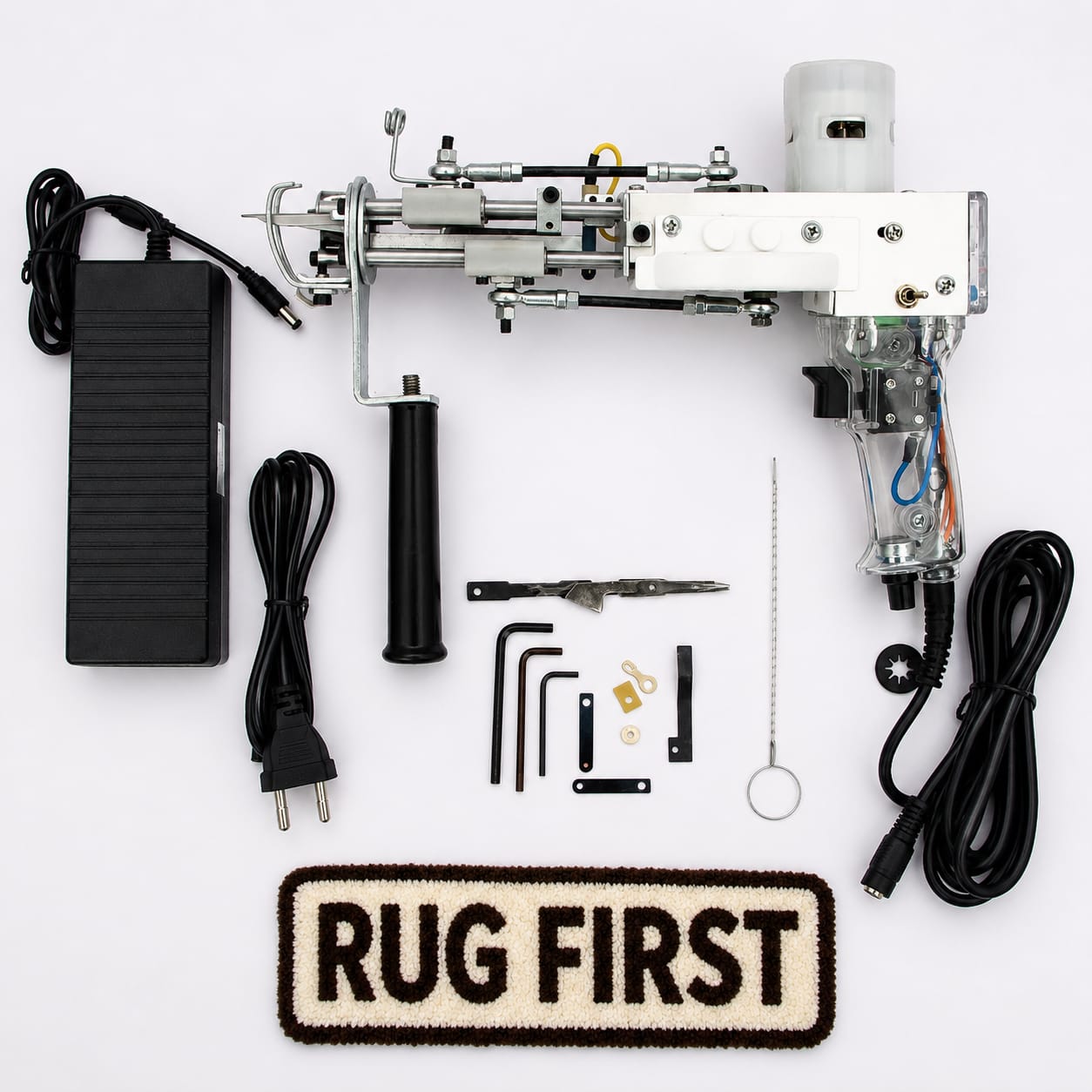 RUG FIRST Tufting Gun for Carpet & Rug Making Kit | Electric Cut Pile Tufting Machine with Power Adapter, Scissors & Accessories