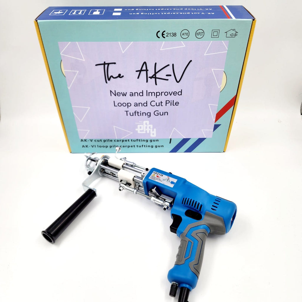 AK-V Electric Tufting Gun for Rug Making | Portable Carpet Weaving Machine Cut Pile Tufting Tool for DIY Rugs, Embroidery & Textile Craft