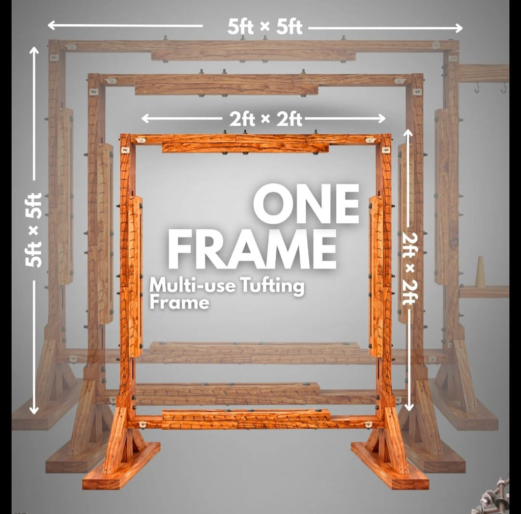 Wooden Tufting Frame for Rug Making – Adjustable Carpet Tufting Frame with Gripper Strips for DIY Rug Tufting, Carpet Weaving & Textile Art Projects