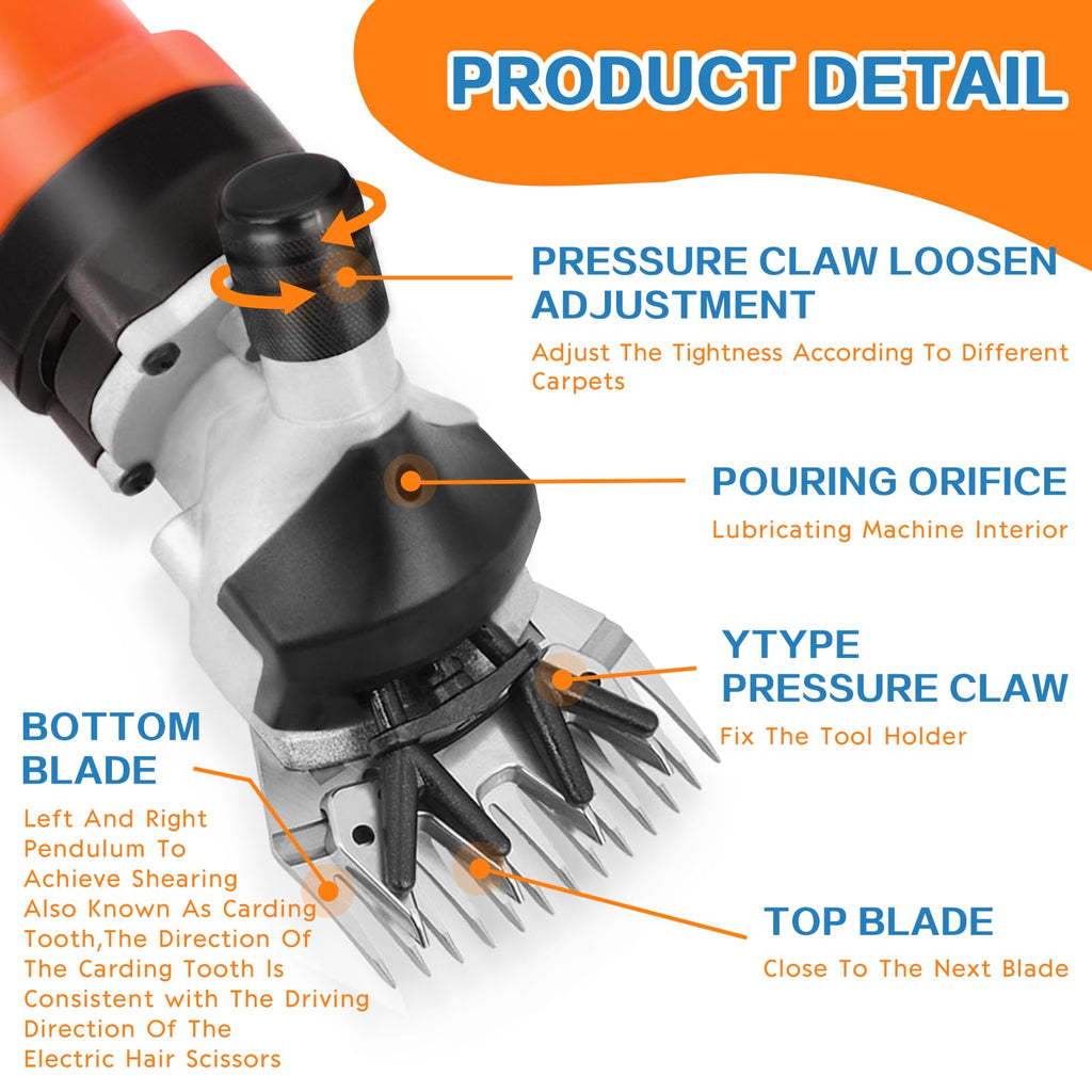 Professional Electric Carpet Trimmer Machine for Rug Tufting | Adjustable Carpet Carving Clipper with Precision Blades for Rug Finishing, Shearing & DIY Tufting Art