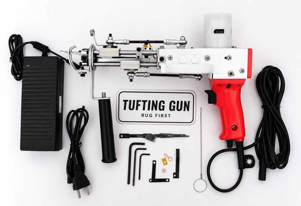 RUG FIRST Tufting Gun for Carpet & Rug Making Kit | Electric Cut Pile Tufting Machine with Power Adapter, Scissors & Accessories