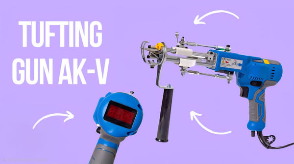 AK-V Electric Tufting Gun for Rug Making | Portable Carpet Weaving Machine Cut Pile Tufting Tool for DIY Rugs, Embroidery & Textile Craft
