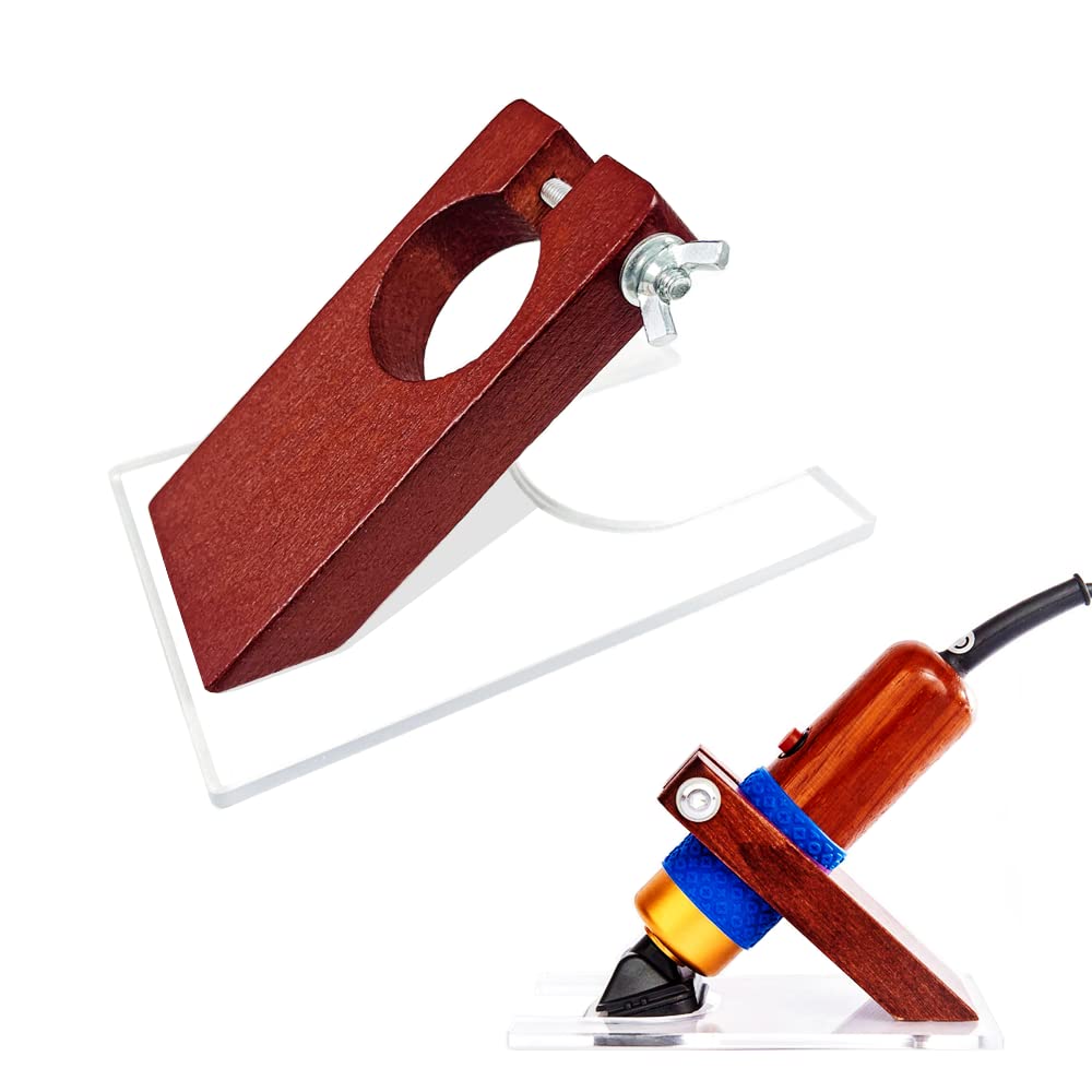Tufting Gun Trimmer Stand Holder | Adjustable Wooden Grooming Guide for Rug Carving Machine