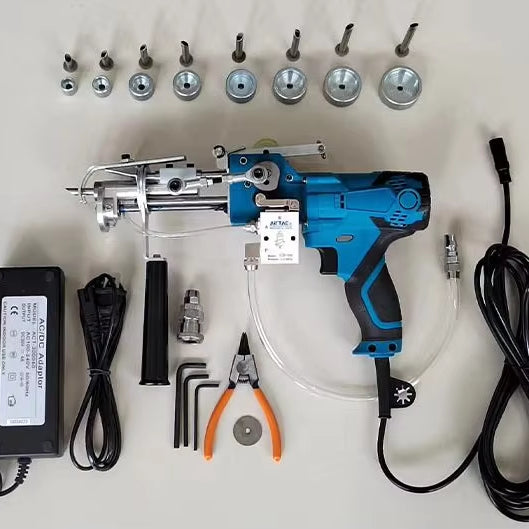 Portable Electric Rug Tufting Gun Kit | Carpet Weaving Machine with Multiple Loop Pile Heads, Adapter & Accessories