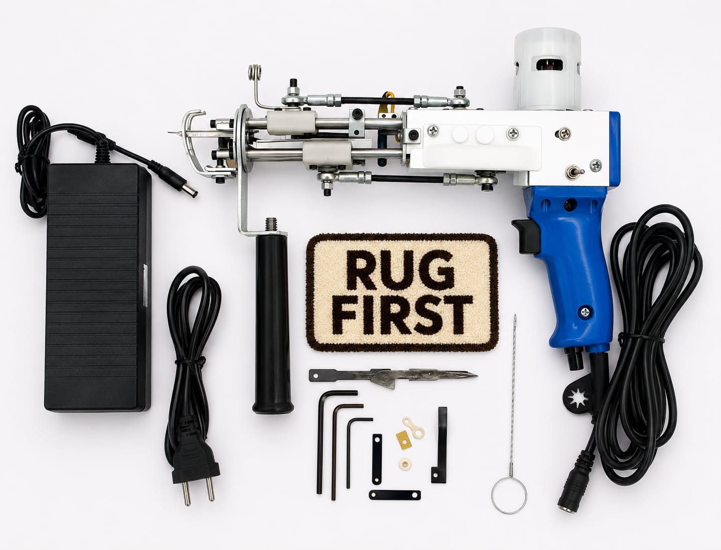 RUG FIRST Tufting Gun for Carpet & Rug Making Kit | Electric Cut Pile Tufting Machine with Power Adapter, Scissors & Accessories